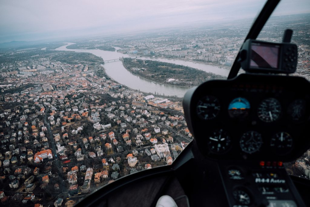 Helicopter Flight over Budapest, Hungary, 2016
