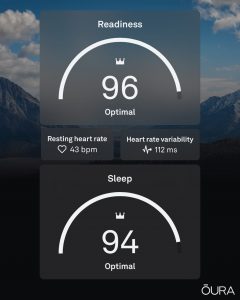 Oura Ring Sleep and Readiness Scores